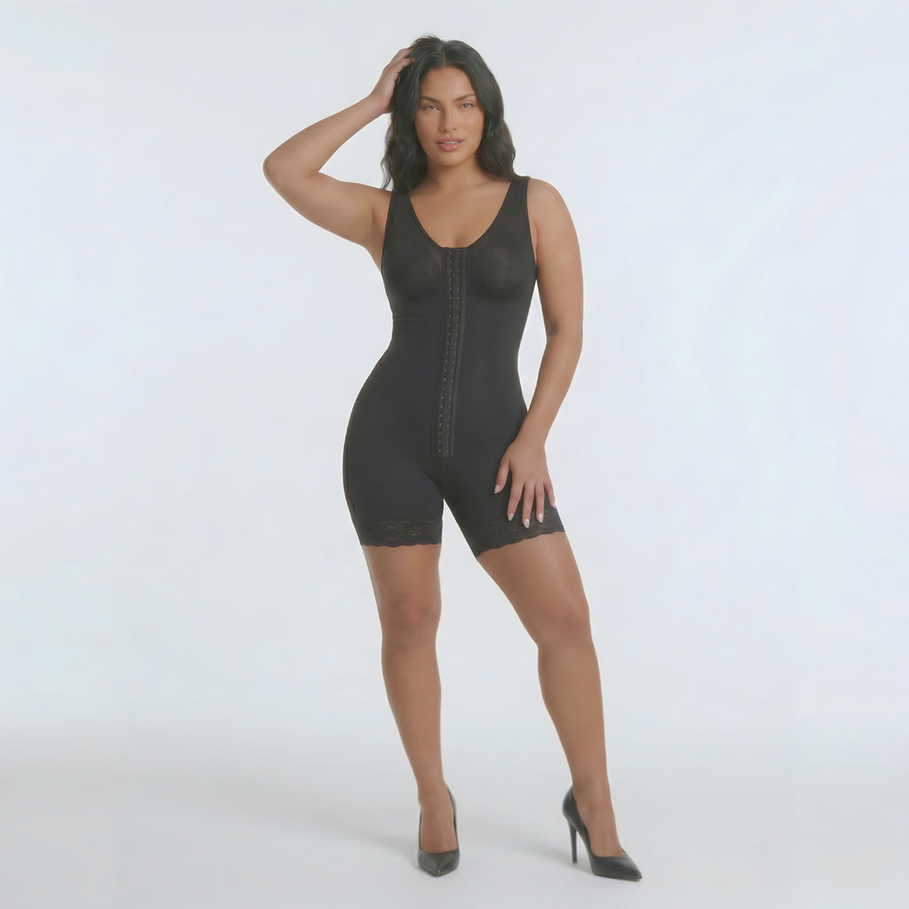 FRONT-ZIP SCULPT JUMPSUIT