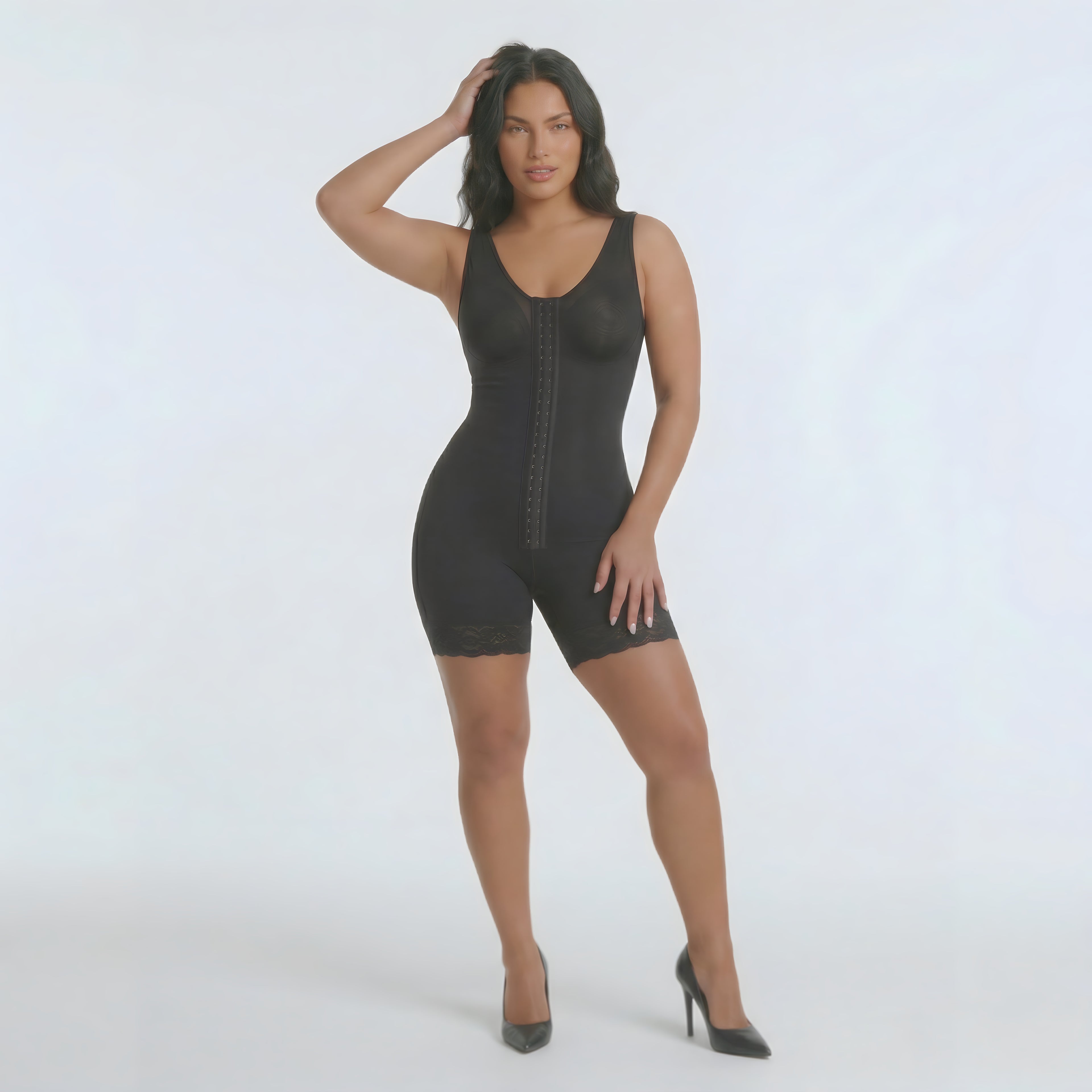 FRONT-ZIP SCULPT JUMPSUIT